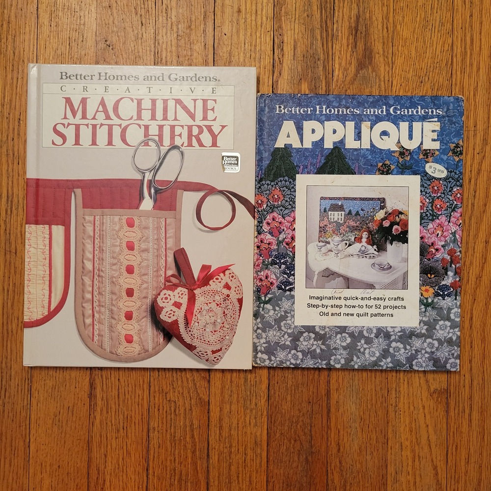 Better Homes Gardens Machine Stitchery Applique Books Vintage Sewing Guide